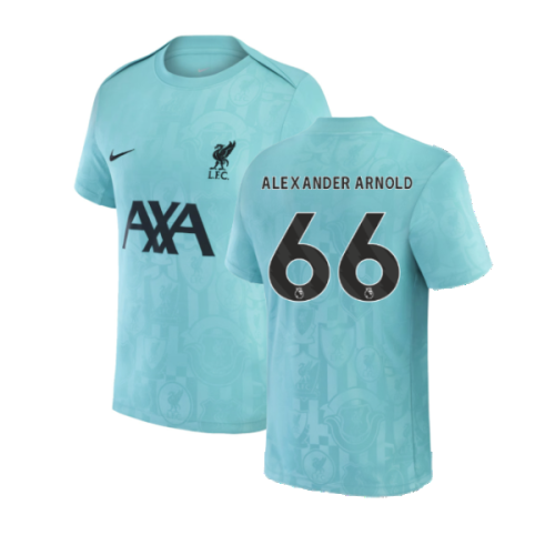 2024-2025 Liverpool Pre-Match Away Shirt (Teal) (Alexander Arnold 66)