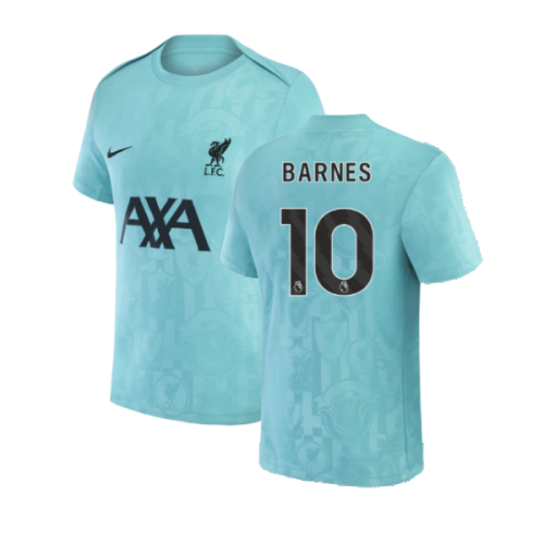 2024-2025 Liverpool Pre-Match Away Shirt (Teal) (Barnes 10)