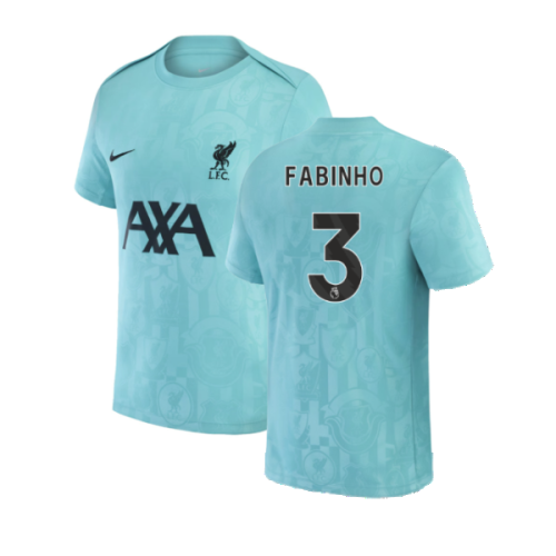 2024-2025 Liverpool Pre-Match Away Shirt (Teal) (Fabinho 3)