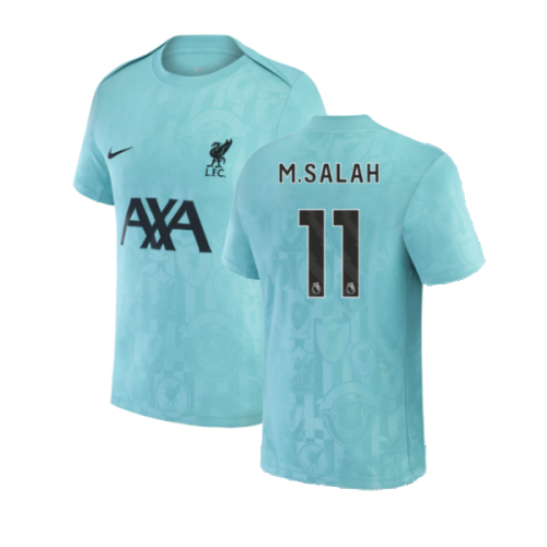 2024-2025 Liverpool Pre-Match Away Shirt (Teal) (M.Salah 11)