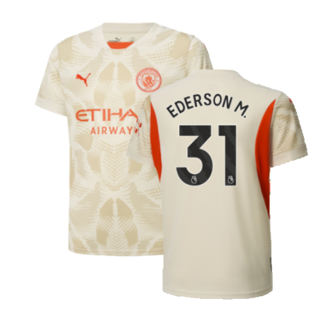 2024-2025 Man City Away Goalkeeper Shirt (Alpine Snow) - Kids (Ederson M. 31)