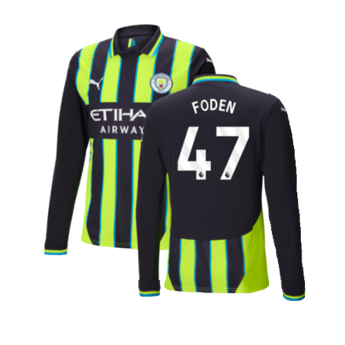 2024-2025 Man City Away Long Sleeve Authentic Shirt (Foden 47)