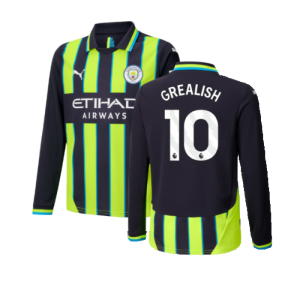 2024-2025 Man City Away Long Sleeve Shirt (Kids) (Grealish 10)