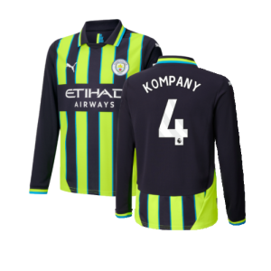 2024-2025 Man City Away Long Sleeve Shirt (Kids) (Kompany 4)