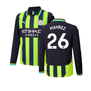 2024-2025 Man City Away Long Sleeve Shirt (Kids) (Mahrez 26)