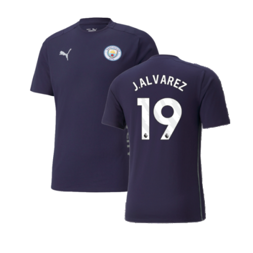 2024-2025 Man City Casuals Tee (Navy) (J.Alvarez 19)