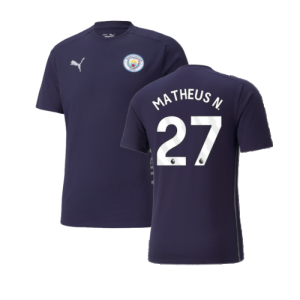 2024-2025 Man City Casuals Tee (Navy) (Matheus N. 27)