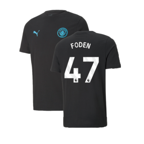 2024-2025 Man City ESS Tee (Black) (Foden 47)