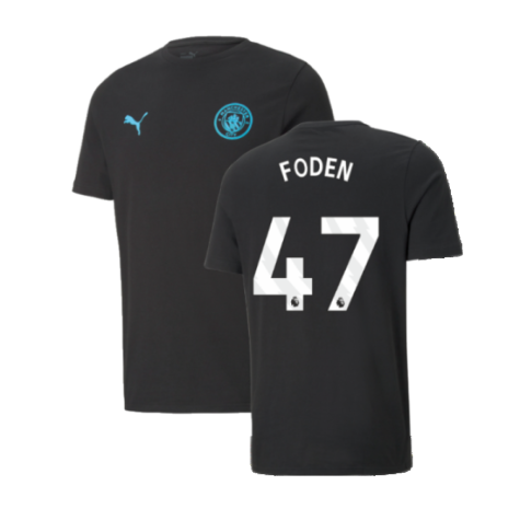 2024-2025 Man City ESS Tee (Black) (Foden 47)