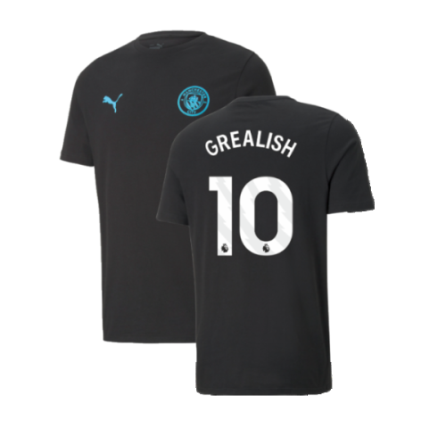 2024-2025 Man City ESS Tee (Black) (Grealish 10)