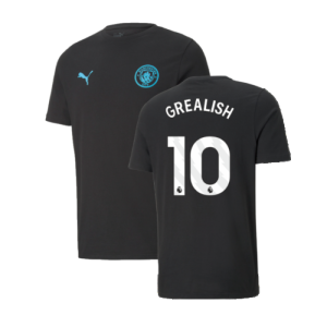 2024-2025 Man City ESS Tee (Black) (Grealish 10)