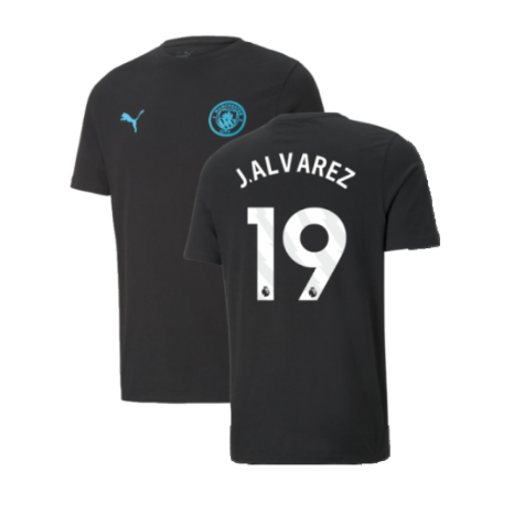 2024-2025 Man City ESS Tee (Black) (J.Alvarez 19)