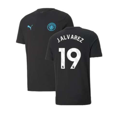 2024-2025 Man City ESS Tee (Black) (J.Alvarez 19)