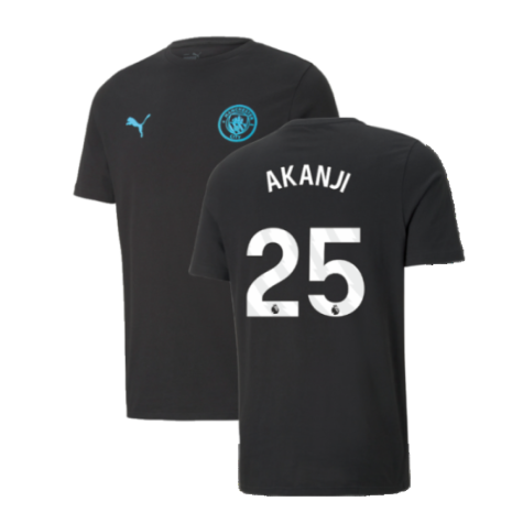 2024-2025 Man City ESS Tee (Black) - Kids (Akanji 25)