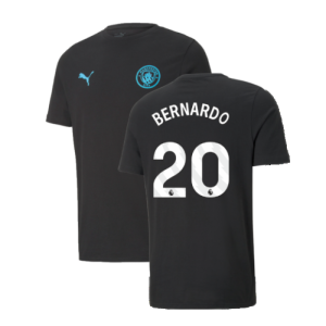 2024-2025 Man City ESS Tee (Black) - Kids (Bernardo 20)