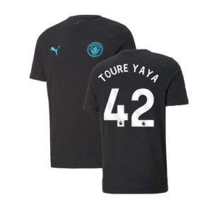 2024-2025 Man City ESS Tee (Black) (Toure Yaya 42)