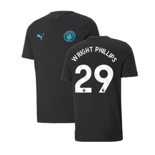 2024-2025 Man City ESS Tee (Black) (Wright Phillips 29)