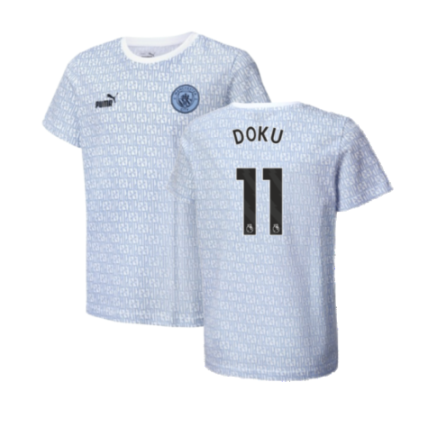 2024-2025 Man City ftblCulture Tee AOP (Light Blue) (Doku 11)