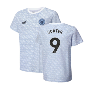 2024-2025 Man City ftblCulture Tee AOP (Light Blue) - Kids (Goater 9)