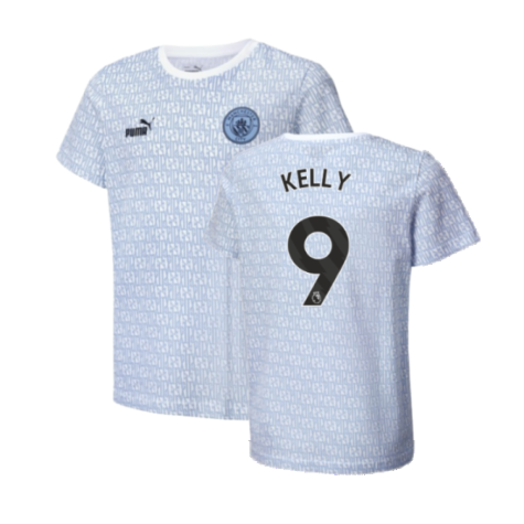 2024-2025 Man City ftblCulture Tee AOP (Light Blue) - Kids (Kelly 9)