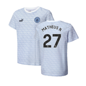 2024-2025 Man City ftblCulture Tee AOP (Light Blue) (Matheus N. 27)