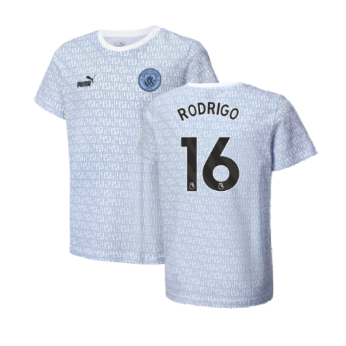 2024-2025 Man City ftblCulture Tee AOP (Light Blue) (Rodrigo 16)