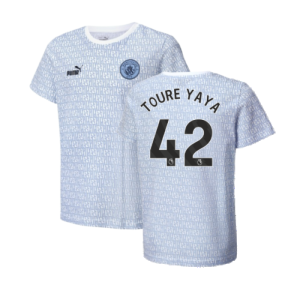 2024-2025 Man City ftblCulture Tee AOP (Light Blue) (Toure Yaya 42)