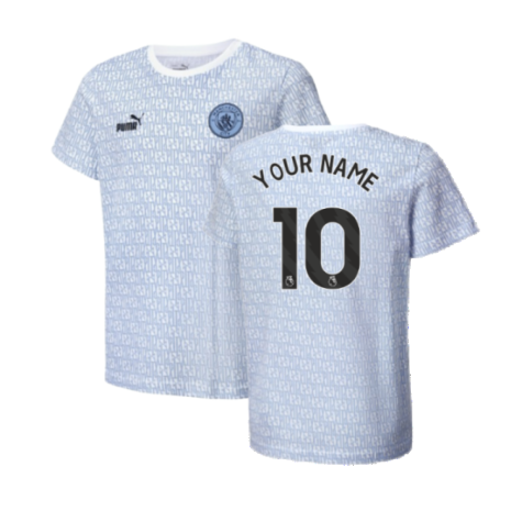 2024-2025 Man City ftblCulture Tee AOP (Light Blue) (Your Name)