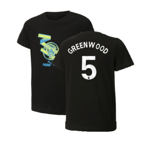 2024-2025 Man City ftblCulture Tee (Black) - Kids (Greenwood 5)