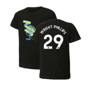 2024-2025 Man City ftblCulture Tee (Black) - Kids (Wright Phillips 29)