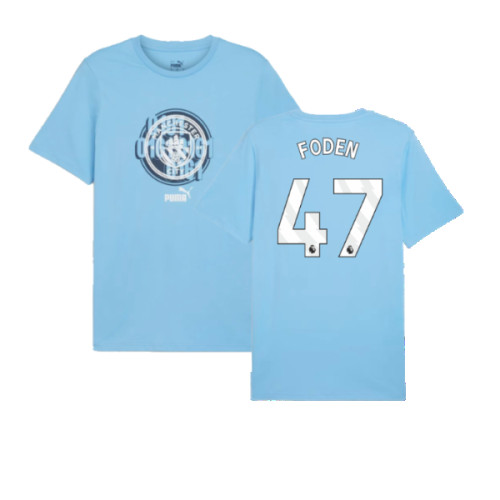 2024-2025 Man City ftblCulture Tee (Light Blue) (Foden 47)