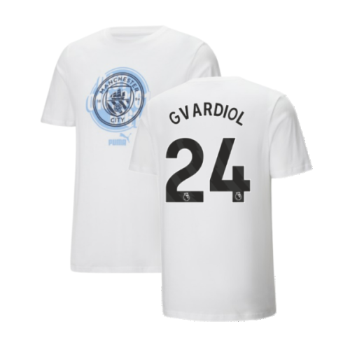 2024-2025 Man City ftblCulture Tee (White) (Gvardiol 24)