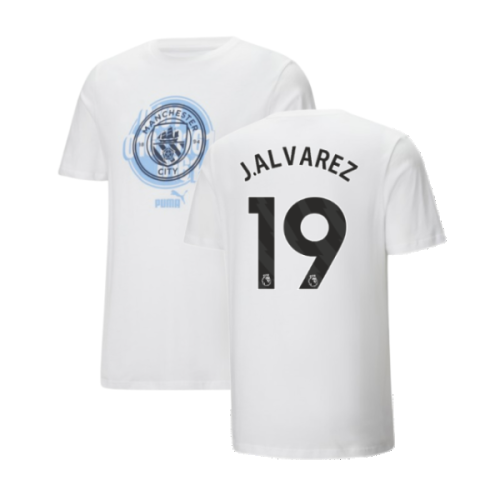 2024-2025 Man City ftblCulture Tee (White) (J.Alvarez 19)