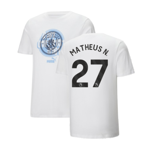 2024-2025 Man City ftblCulture Tee (White) (Matheus N. 27)