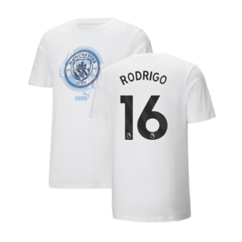 2024-2025 Man City ftblCulture Tee (White) (Rodrigo 16)