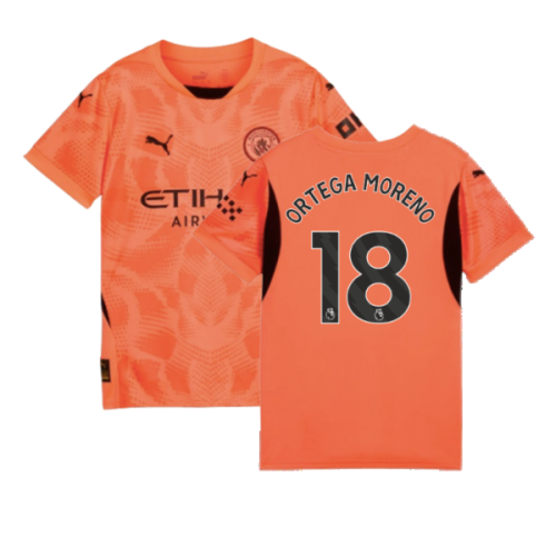 2024-2025 Man City Goalkeeper Shirt (Neon Sun) - Kids (Ortega Moreno 18)