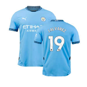 2024-2025 Man City Home Authentic Shirt (J.Alvarez 19)