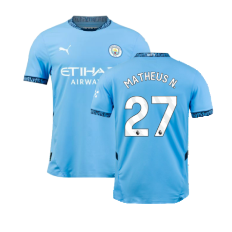 2024-2025 Man City Home Authentic Shirt (Matheus N. 27)