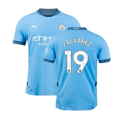 2024-2025 Man City Home Authentic Shirt with packaging (J.Alvarez 19)