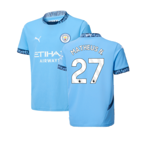 2024-2025 Man City Home Shirt (Kids) (Matheus N. 27)