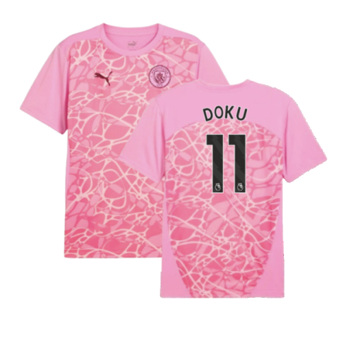 2024-2025 Man City Pre-Match Shirt (Pink) (Doku 11)