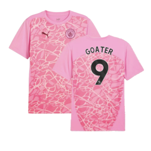 2024-2025 Man City Pre-Match Shirt (Pink) (Goater 9)