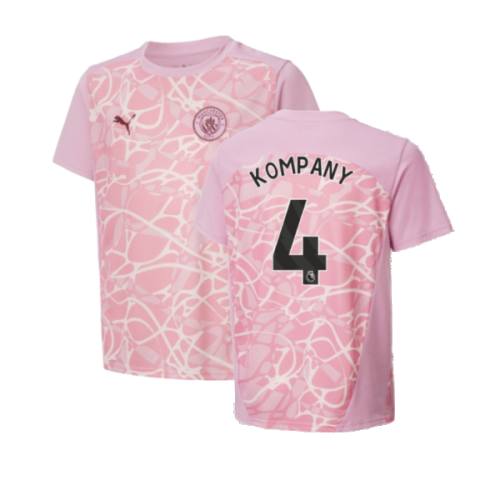 2024-2025 Man City Pre-Match Shirt (Pink Icing) - Kids (Kompany 4)