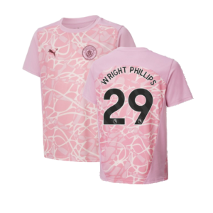 2024-2025 Man City Pre-Match Shirt (Pink Icing) - Kids (Wright Phillips 29)