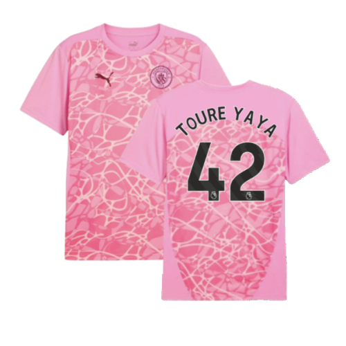 2024-2025 Man City Pre-Match Shirt (Pink) (Toure Yaya 42)