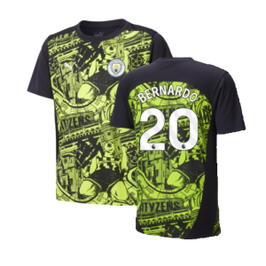 2024-2025 Man City Pre-Match Shirt (Yellow Glow) - Kids (Bernardo 20) 2024-2025 Man City Pre-Match Shirt (Yellow Glow) - Kids (Bernardo 20)