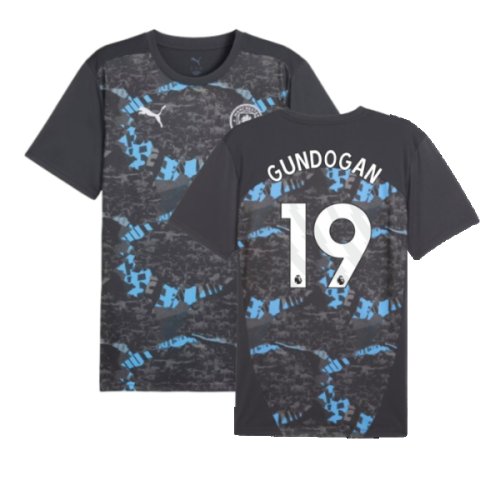 2024-2025 Man City Prematch SS Jersey (Strong Gray) (Gundogan 19)