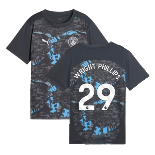 2024-2025 Man City Prematch SS Jersey (Strong Gray) - Kids (Wright Phillips 29)