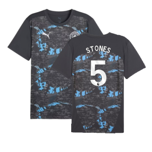 2024-2025 Man City Prematch SS Jersey (Strong Gray) (Stones 5)