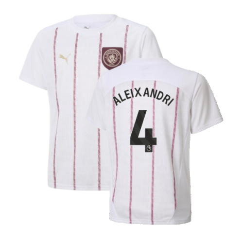 2024-2025 Man City Prematch SS Jersey (White) - Kids (Aleixandri 4)